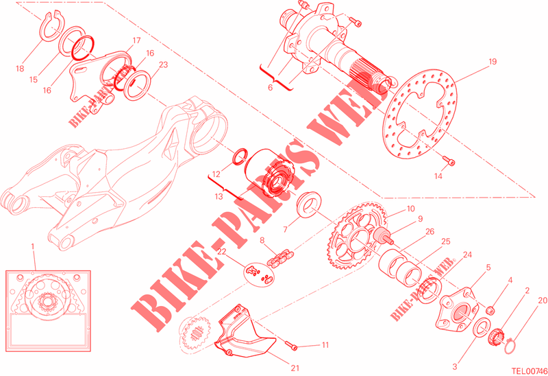 REAR WHEEL PIN for Ducati Streetfighter 848 2015