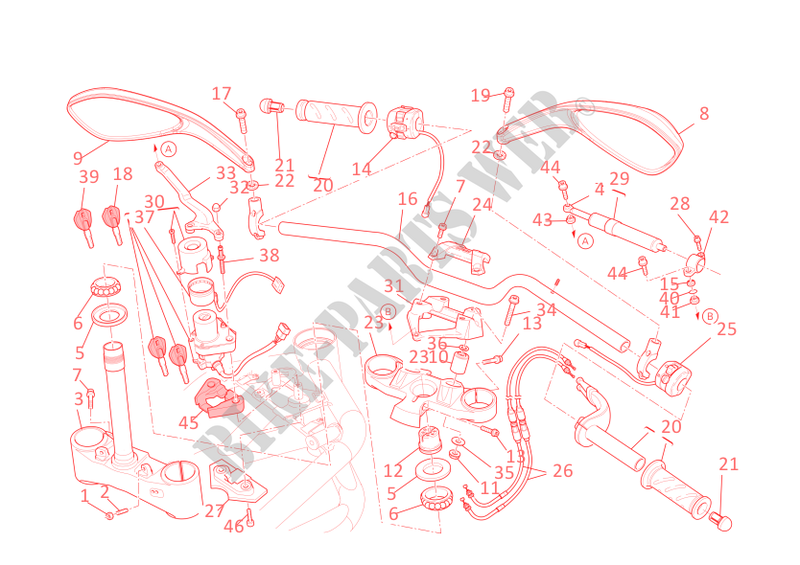 HANDLEBAR & CONTROLS for Ducati Streetfighter 1098S 2013