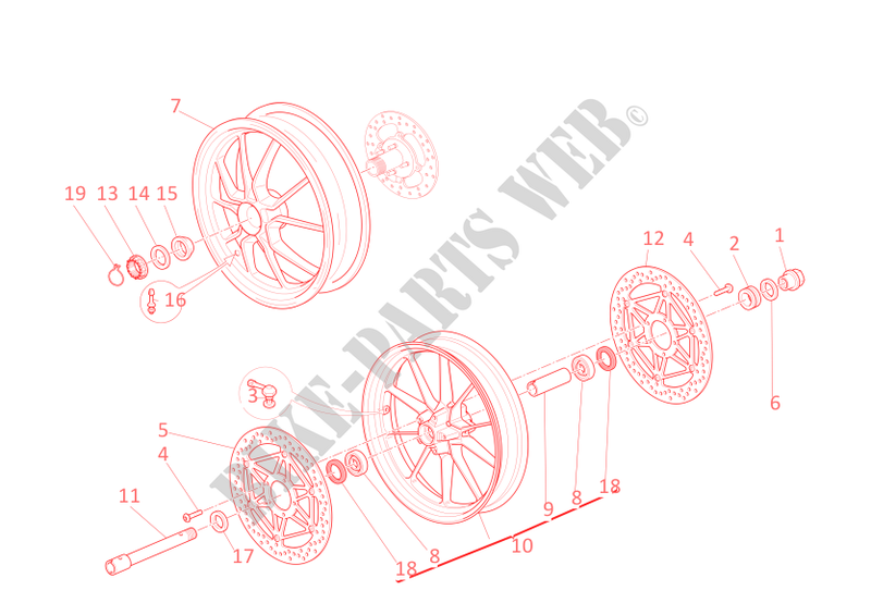FRONT AND REAR WHEELS for Ducati Streetfighter 2010