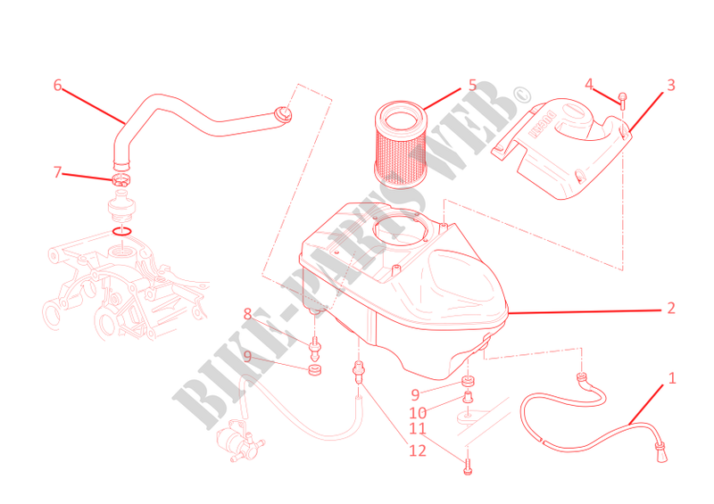 AIR INDUCTION & OIL BREATHER for Ducati GT 1000 2010