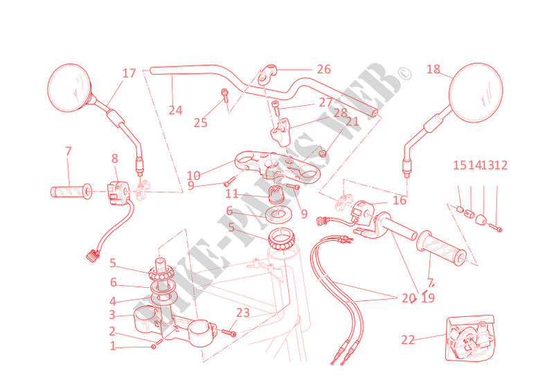 HANDLEBAR & CONTROLS for Ducati GT 1000 2007