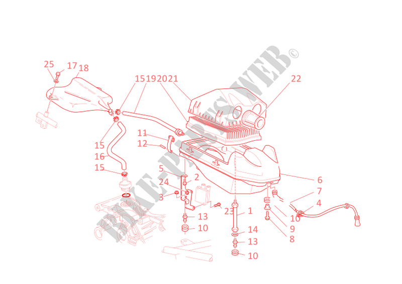 AIR INDUCTION & OIL BREATHER for Ducati ST3 2007