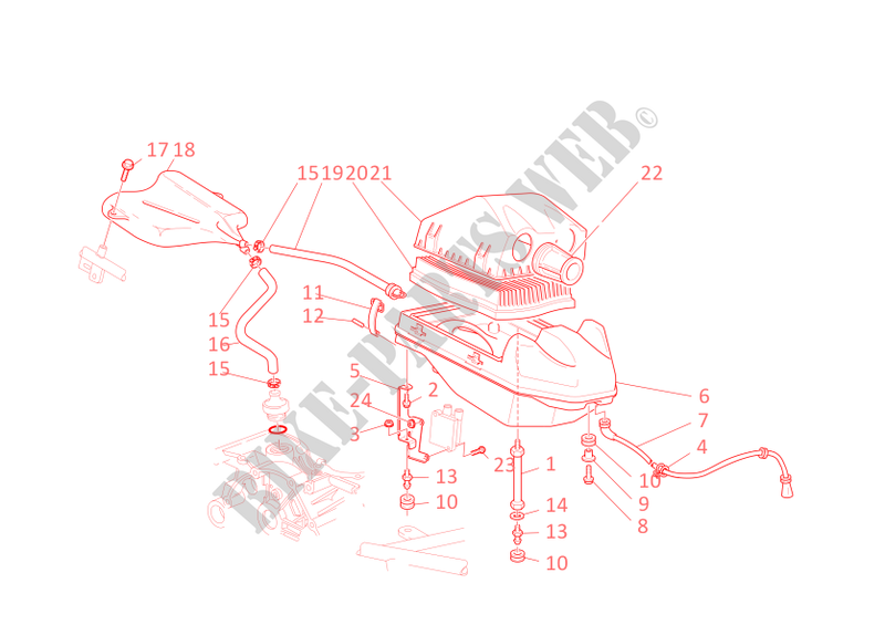 AIR INDUCTION & OIL BREATHER for Ducati ST3 2006