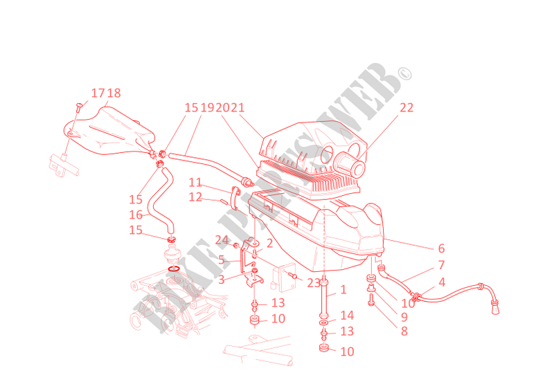 AIR INDUCTION & OIL BREATHER for Ducati ST3 2004