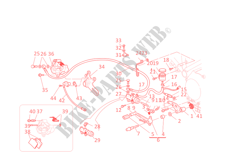 REAR HYDRAULIC BRAKE for Ducati ST3 2004