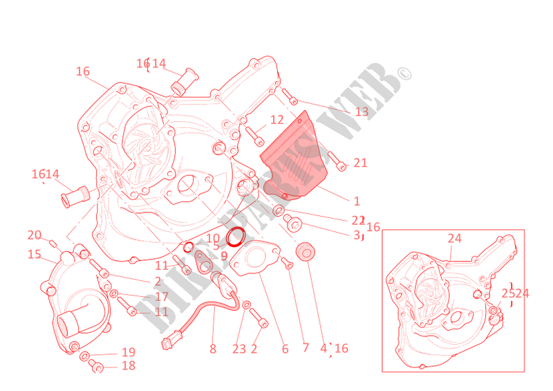 WATER PUMP   ALTERNATOR COVER for Ducati ST4 S ABS 2004