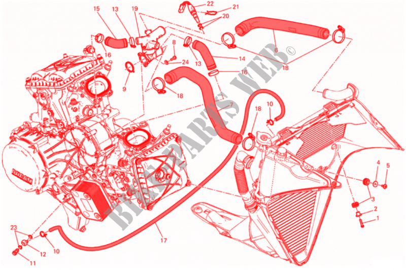 COOLING SYSTEM for Ducati 1299 Panigale ABS 2017