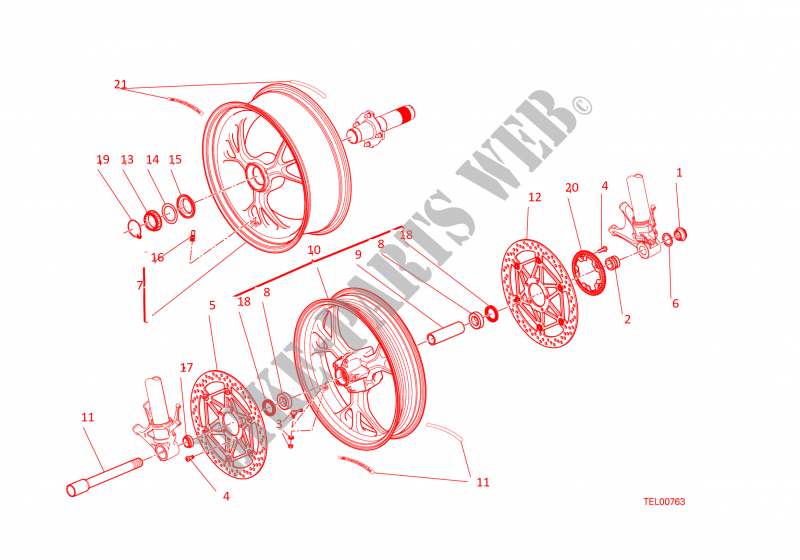FRONT & REAR WHEELS for Ducati 1299 Panigale S 2016