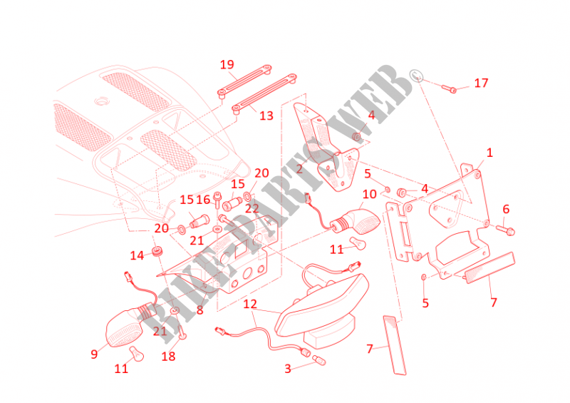 NUMBER PLATE HOLDER (USA) for Ducati Desmosedici RR 2008