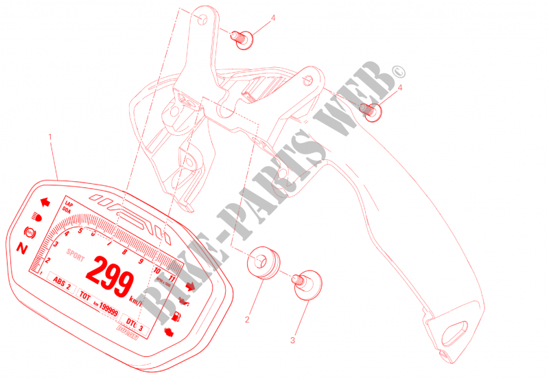 INSTRUMENT PANEL for Ducati Monster 1200 R 2016