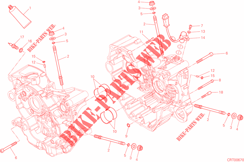 HALF CRANKCASES for Ducati Monster 821 DARK 2016