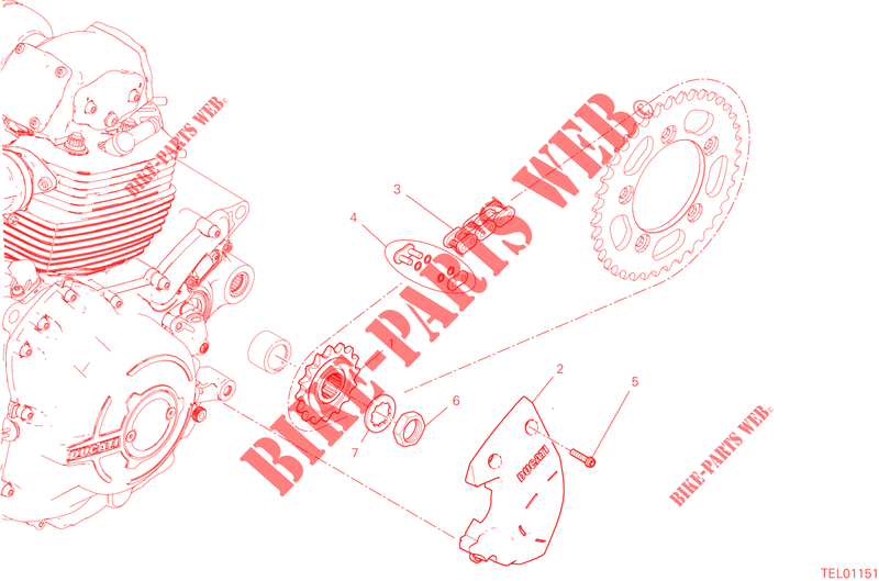 SPROCKETS & DRIVE CHAIN for Ducati Scrambler 1100 2019