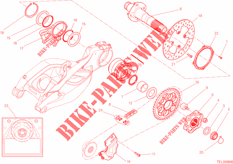 REAR WHEEL HUB   DISC   CHAIN for Ducati Multistrada 1200 S TOURING D-AIR 2014