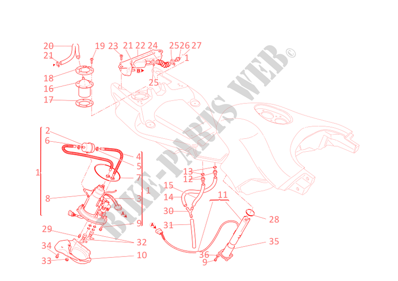 FUEL SYSTEM for Ducati Multistrada 1000DS 2003