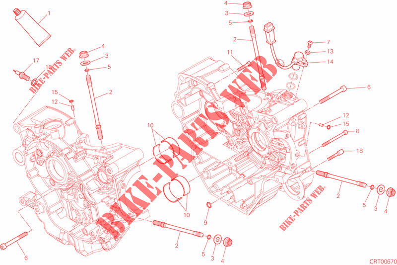 HALF CRANKCASES for Ducati Monster 821 DARK 2015