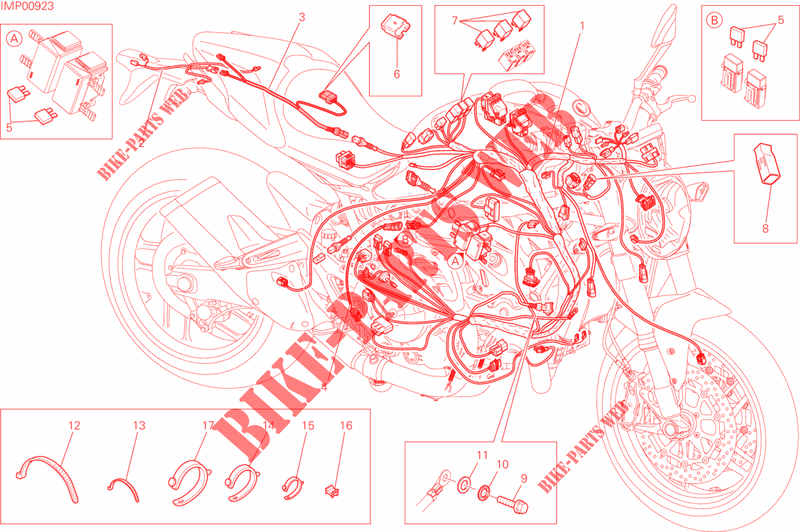 WIRING HARNESS for Ducati Monster 821 DARK 2015