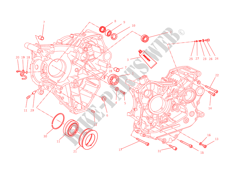 HALF CRANKCASES for Ducati Monster 1200 2015