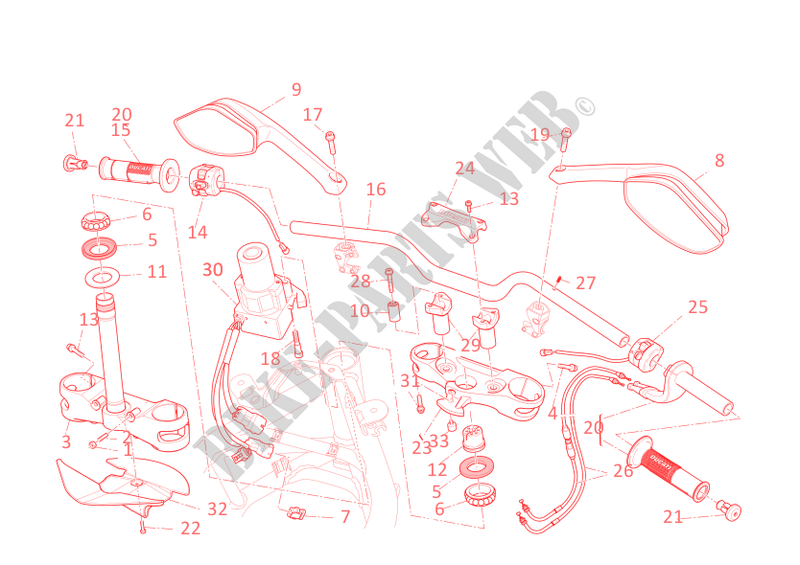 HANDLEBAR & CONTROLS for Ducati Multistrada 1200 ABS 2011