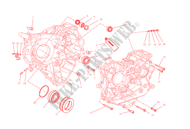HALF CRANKCASES for Ducati Monster 1200 S 2015