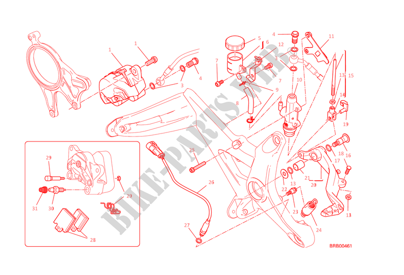 REAR BRAKE SYSTEM for Ducati Monster 1200 S 2015