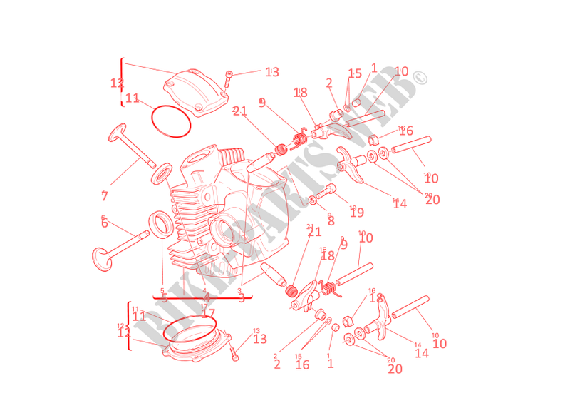 HORIZONTAL CYLINDER HEAD for Ducati Monster 696 2013
