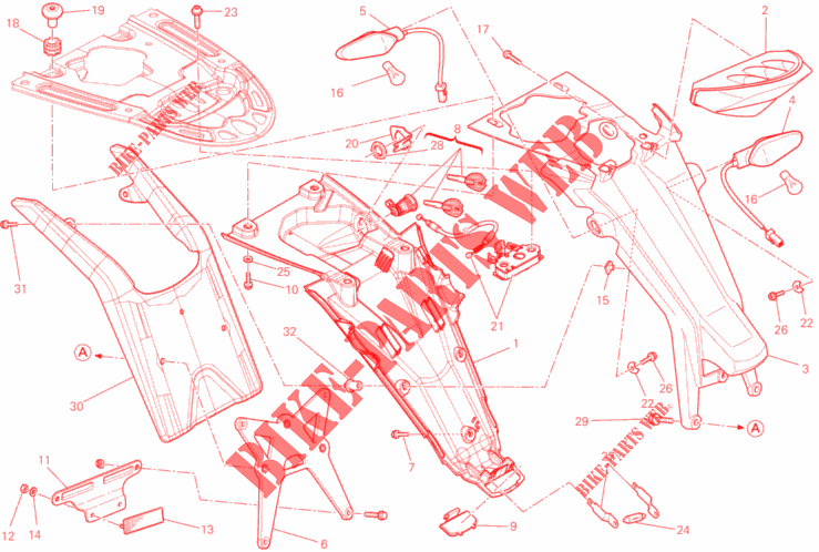 NUMBER PLATE HOLDER   TAIL LIGHT (AUS) for Ducati Monster 796 2013