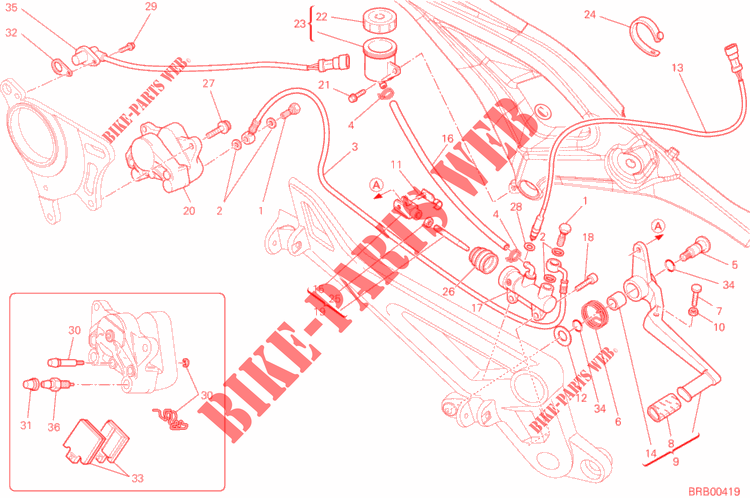 REAR BRAKE SYSTEM for Ducati Monster 796 2013