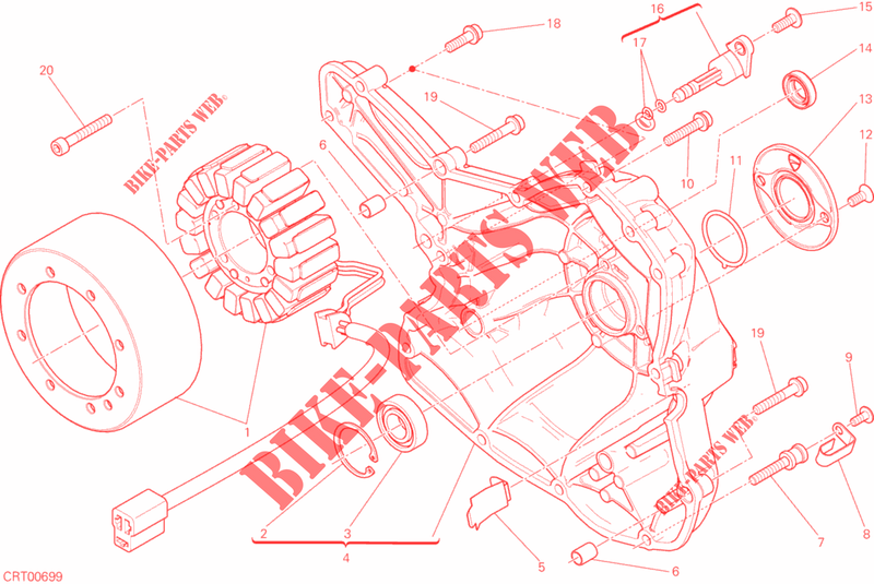 ALTERNATOR / COVER for Ducati Monster 659 LEARNER LEGAL (LAMs) 2020