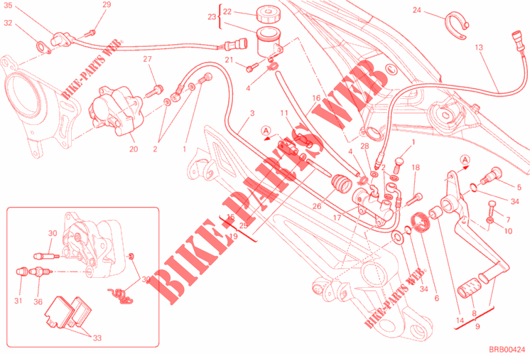 REAR BRAKE SYSTEM for Ducati Monster 796 2012