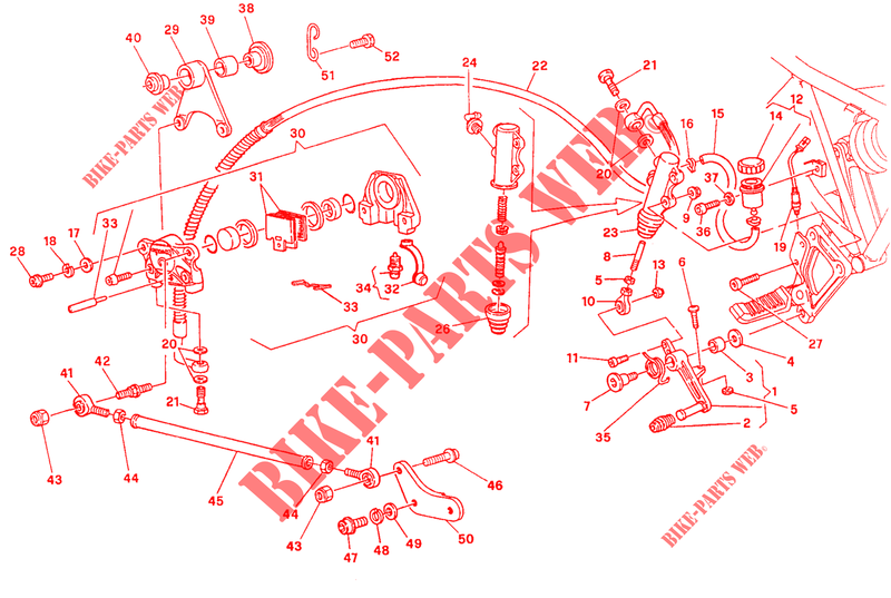 REAR BRAKE SYSTEM (DM 024037) for Ducati 900 SS 1994
