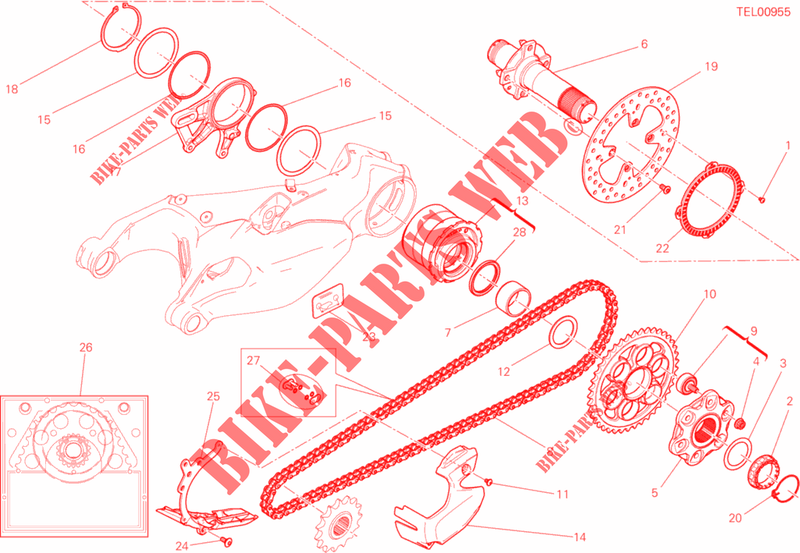 REAR WHEEL PIN for Ducati 1199 PANIGALE R 2013