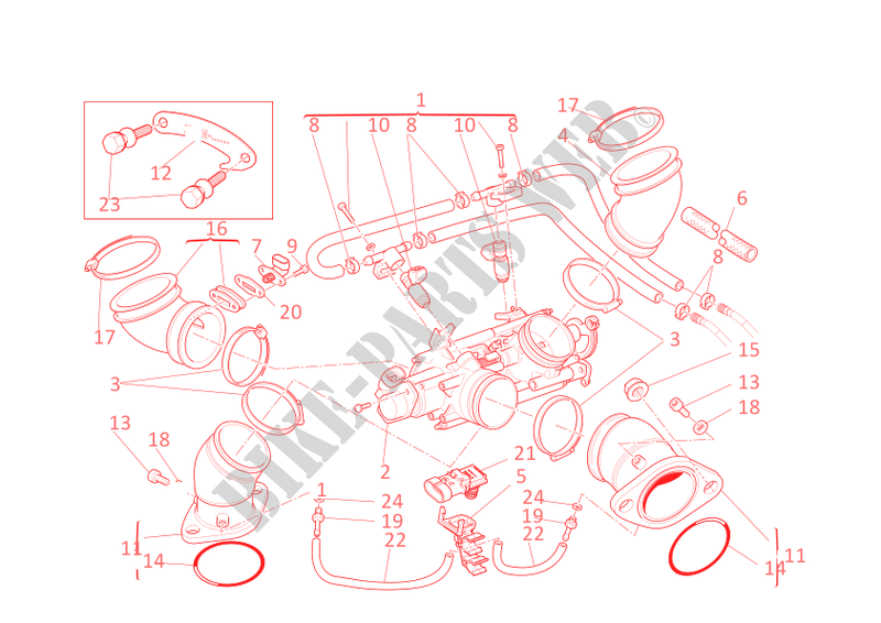 INTAKE MANIFOLDS for Ducati Monster 696 ABS 2011