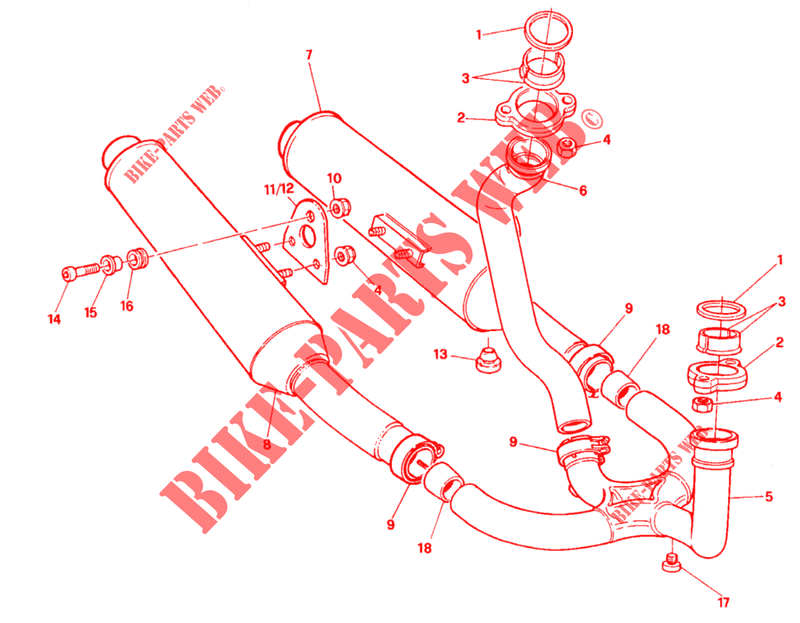EXHAUST SYSTEM for Ducati 907 I.E. 1992