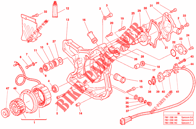 ALTERNATOR / COVER for Ducati 748 R SINGLE-SEAT 1998