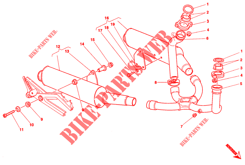 EXHAUST SYSTEM for Ducati Monster 400 1996