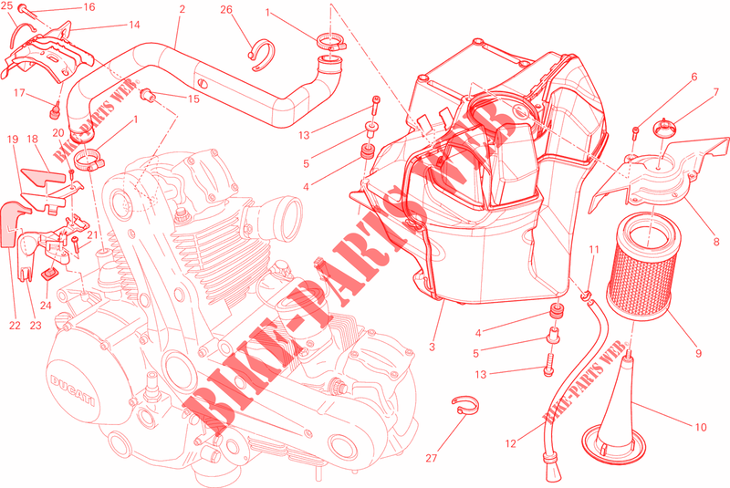 INTAKE for Ducati Monster 659 ABS Learner Legal (LAMs) 2013