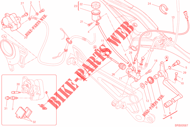 REAR BRAKE SYSTEM for Ducati Monster 796 ABS 2014