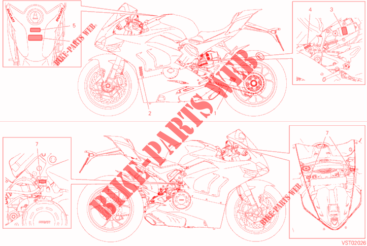 WARNING LABEL for Ducati Panigale V4 S 2021