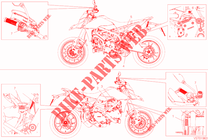 WARNING LABEL for Ducati Hypermotard 950 SP 2021