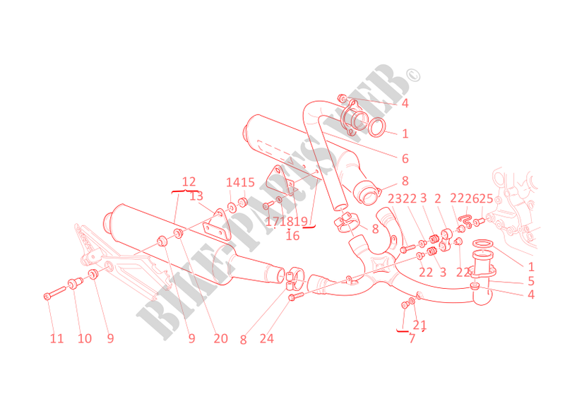 EXHAUST SYSTEM for Ducati Monster 1000 2005