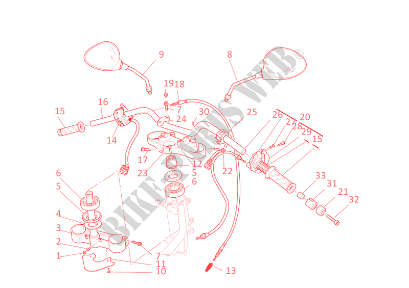 HANDLEBAR & CONTROLS for Ducati Monster 1000 2005