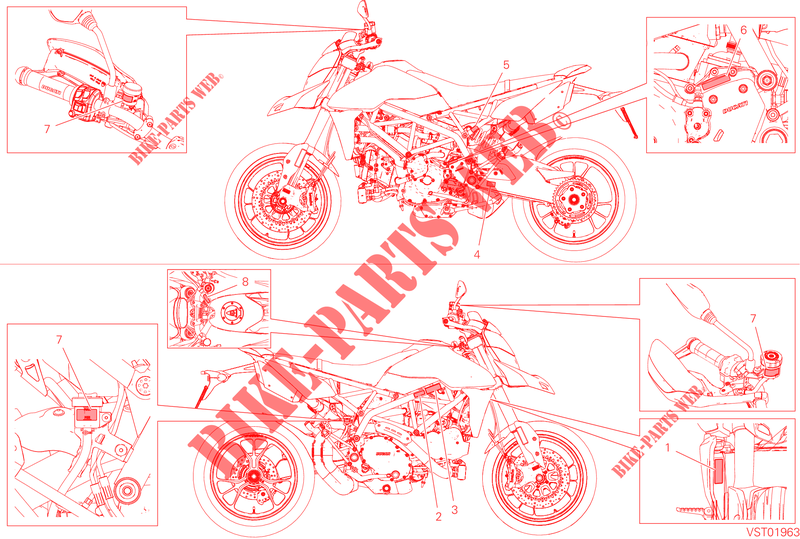 WARNING LABEL for Ducati Hypermotard 950 2022