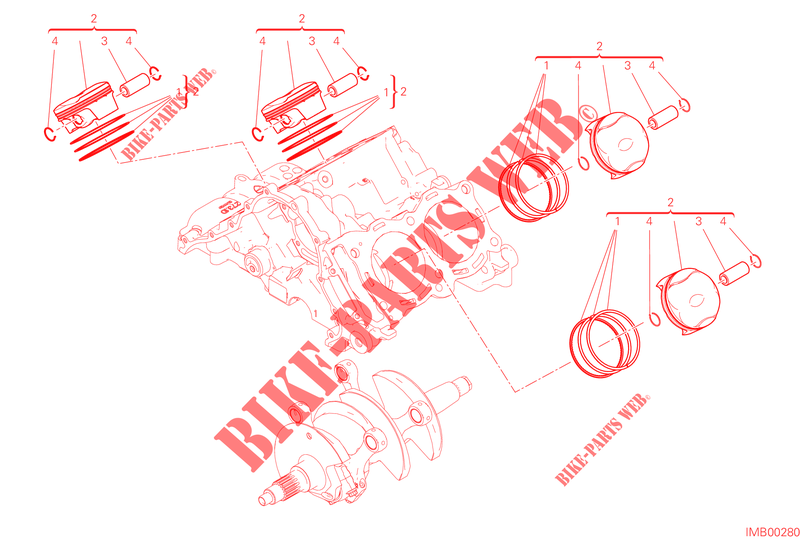 CYLINDERS   PISTONS for Ducati Multistrada V4 S Radar 2023