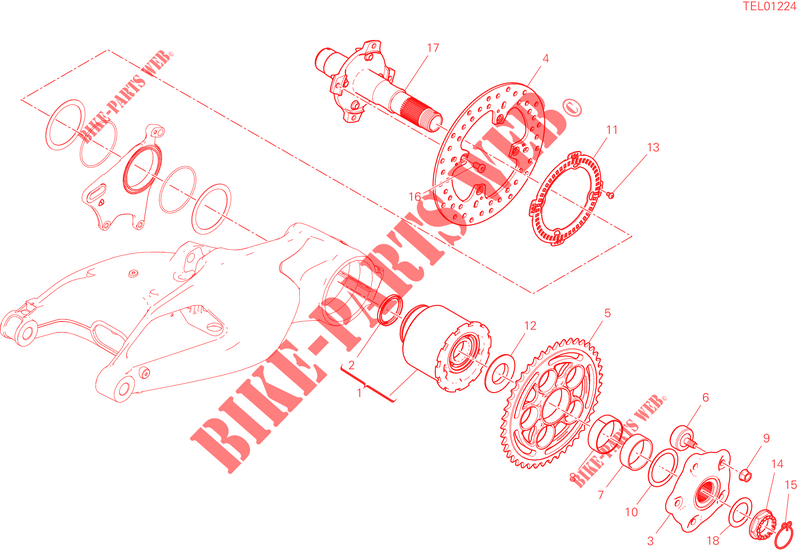 REAR WHEEL PIN for Ducati HYPERMOTARD 950 2023