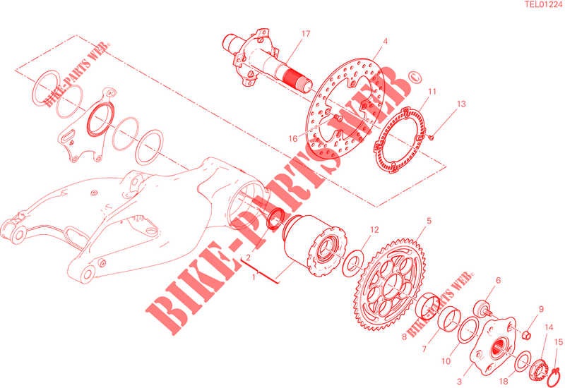REAR WHEEL PIN for Ducati HYPERMOTARD 950 SP 2023